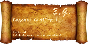 Bagossi Györgyi névjegykártya